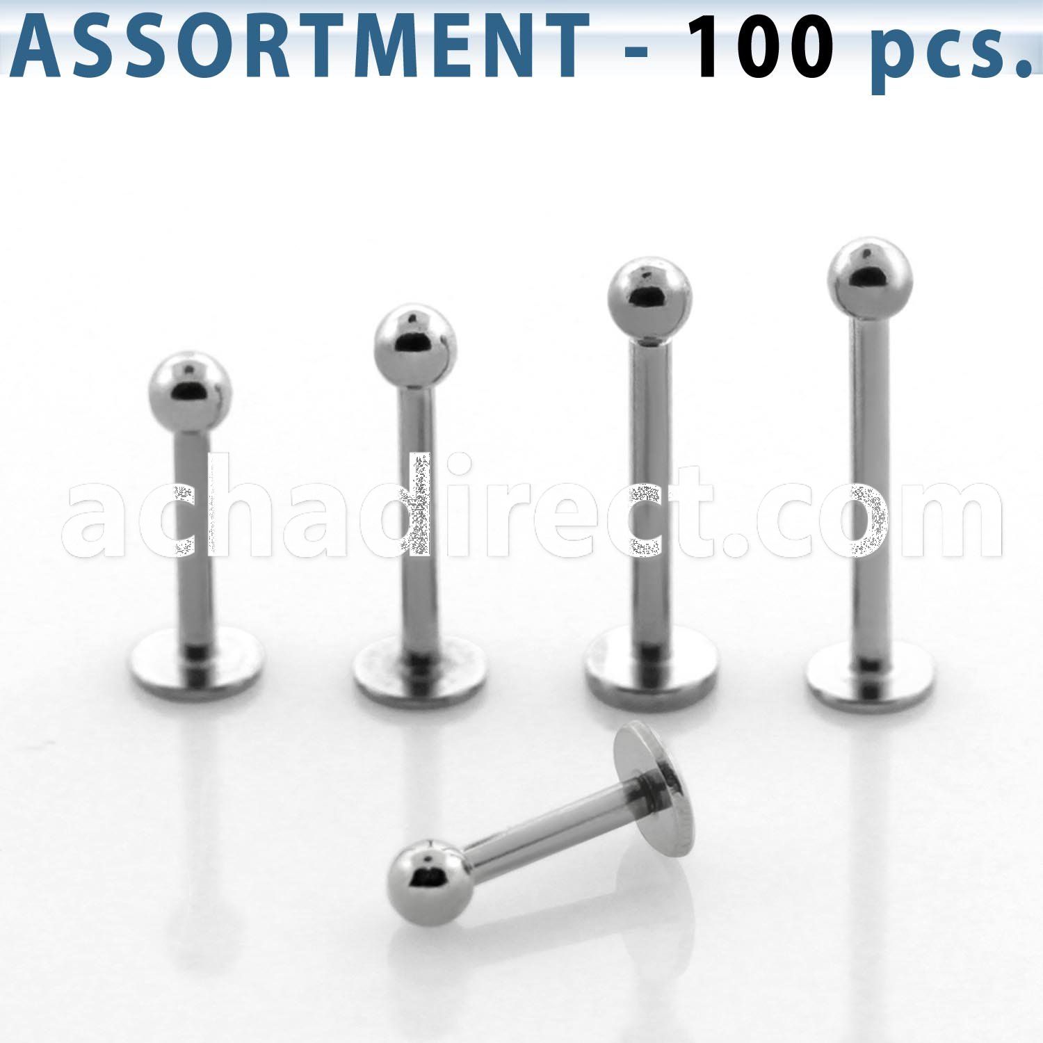 blk03b bulk of 316 steel 1 2mm labrets with 2 5mm ball