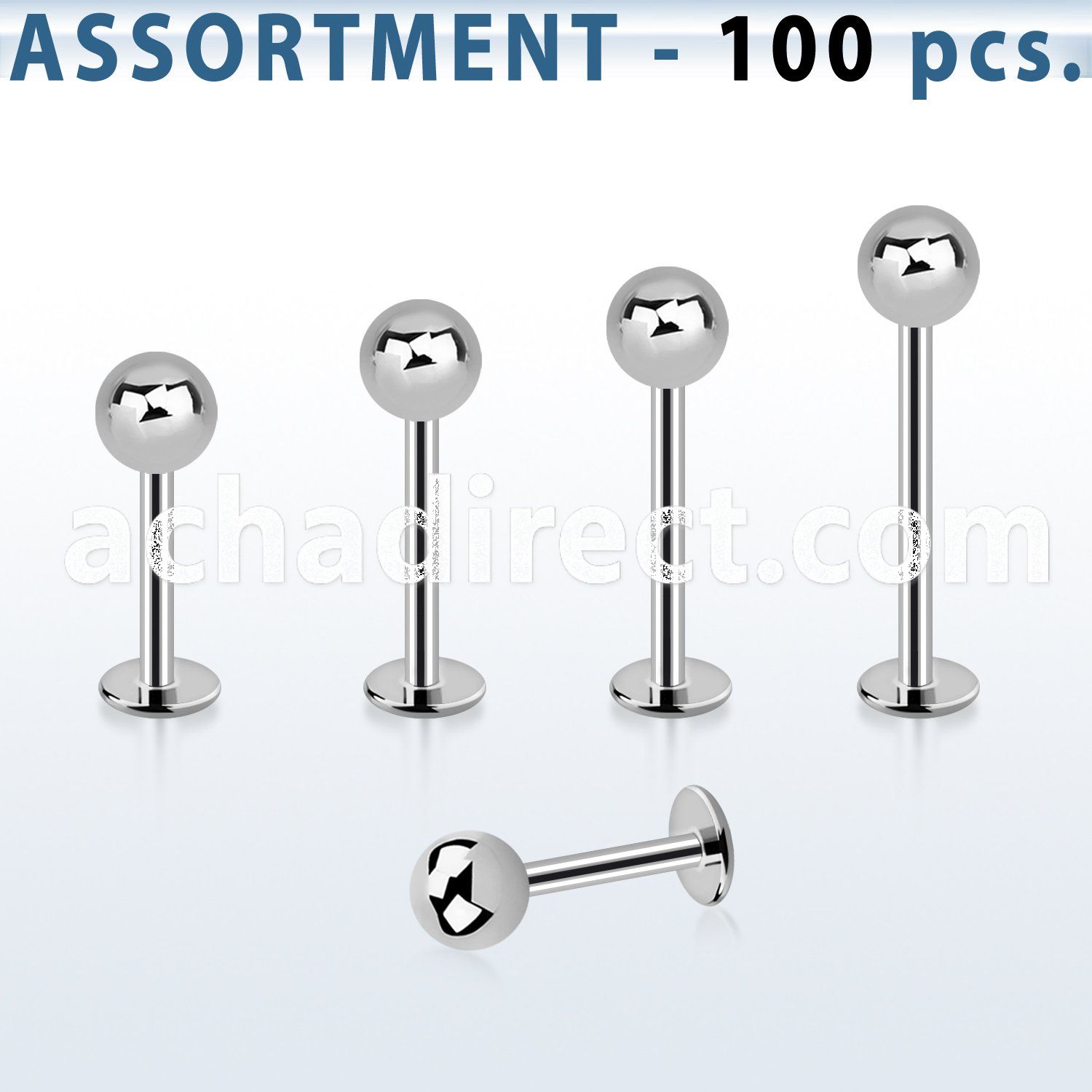 blk03d bulk of 1 2mm 316l steel labrets with 4mm ball