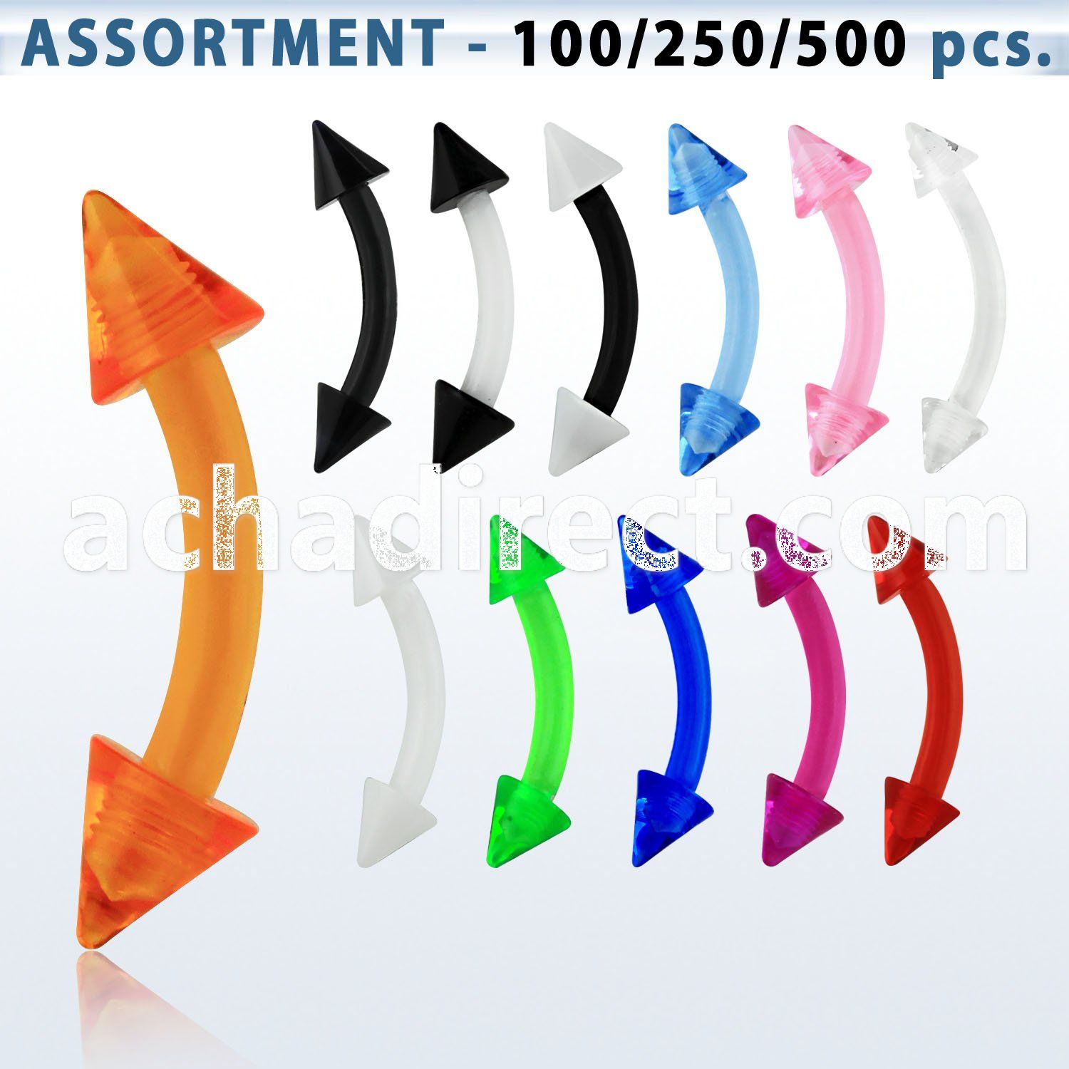 blk152 acrylic uv eyebrow banana with 3mm acrylic uv cone