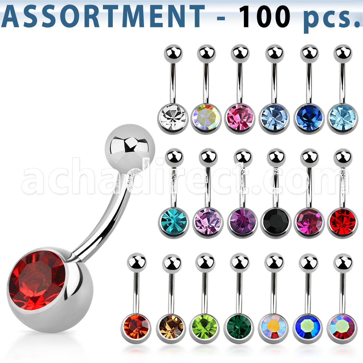 blk20b 316l steel belly banana with jewel steel ball