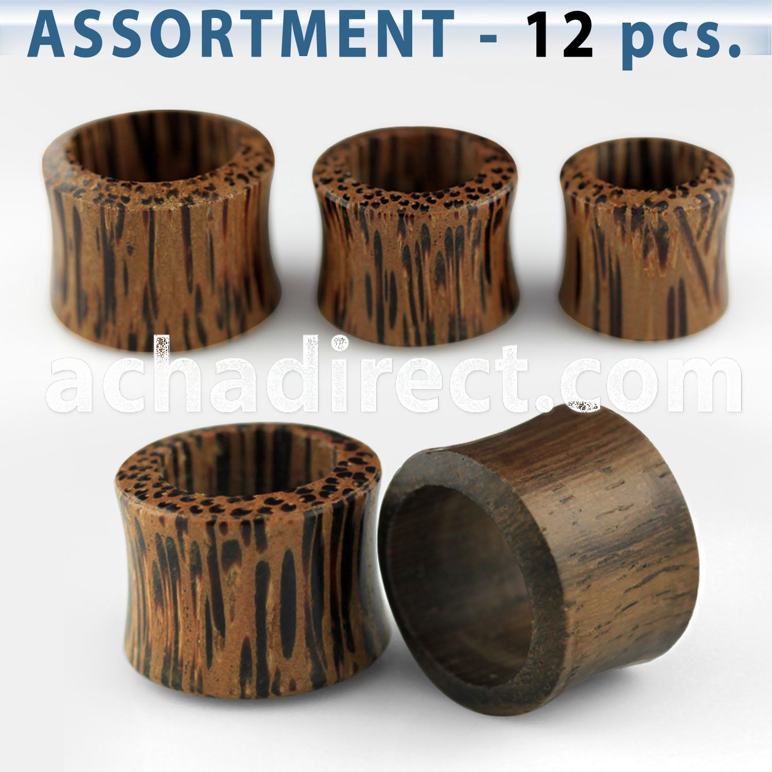 blk216 double flared coconut sono 14 18mm wood flesh tunnel