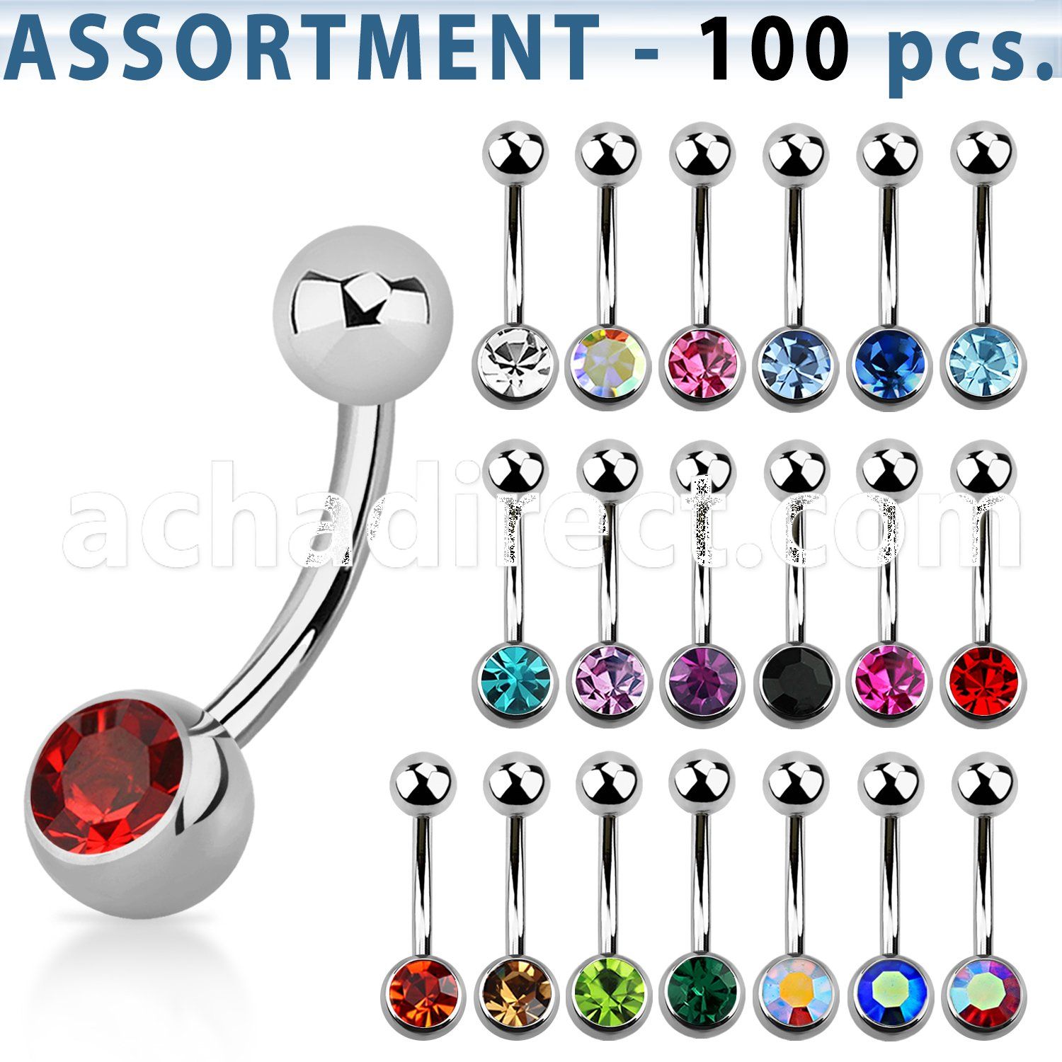 blk21b 316l steel belly banana with bezel jewel steel ball