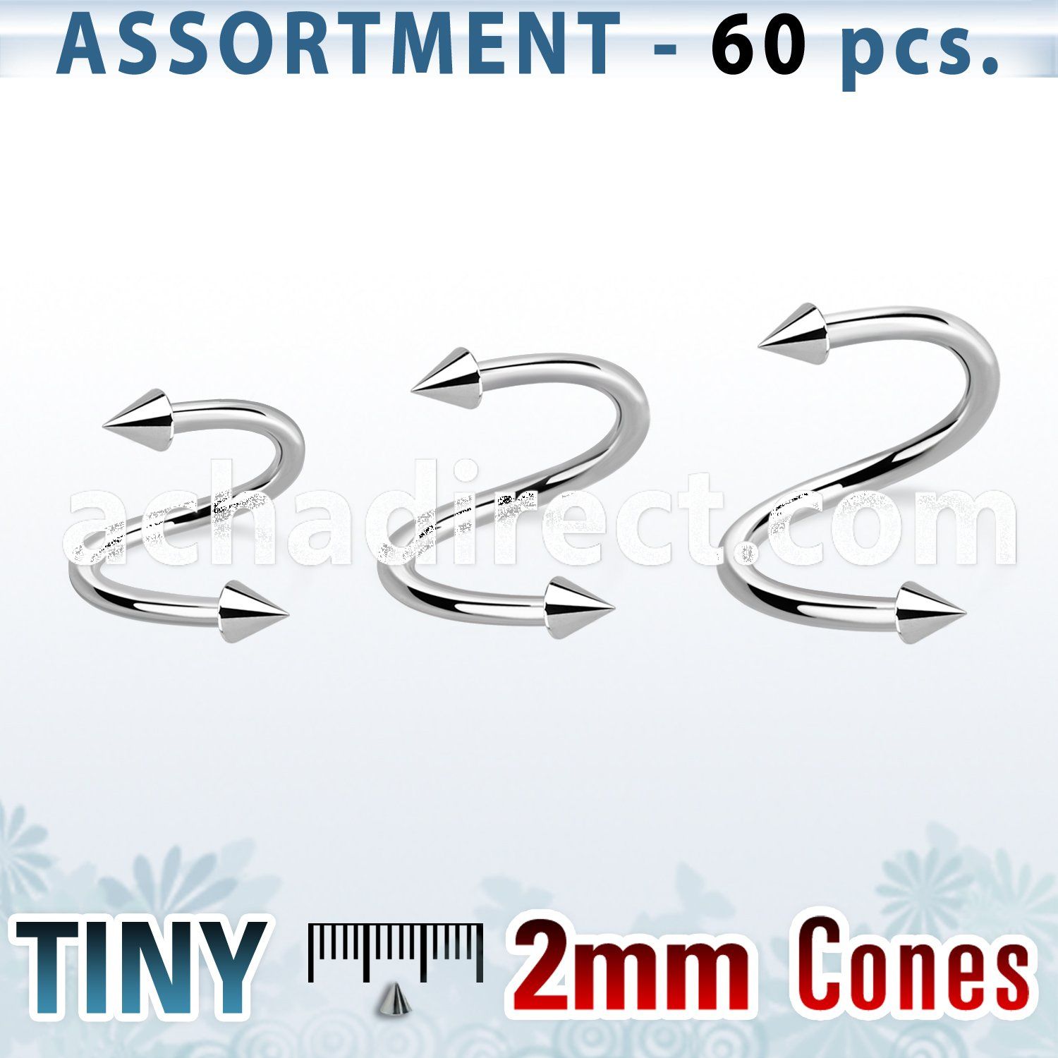 blk220c bulk of 1 0mm 316l steel spiral with 2mm cones