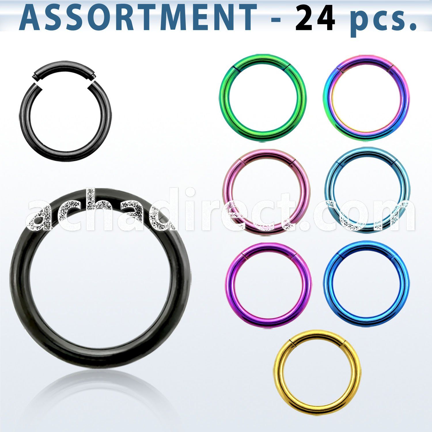 blk222b premium pvd plated 316l segment ring 16g 1 2mm