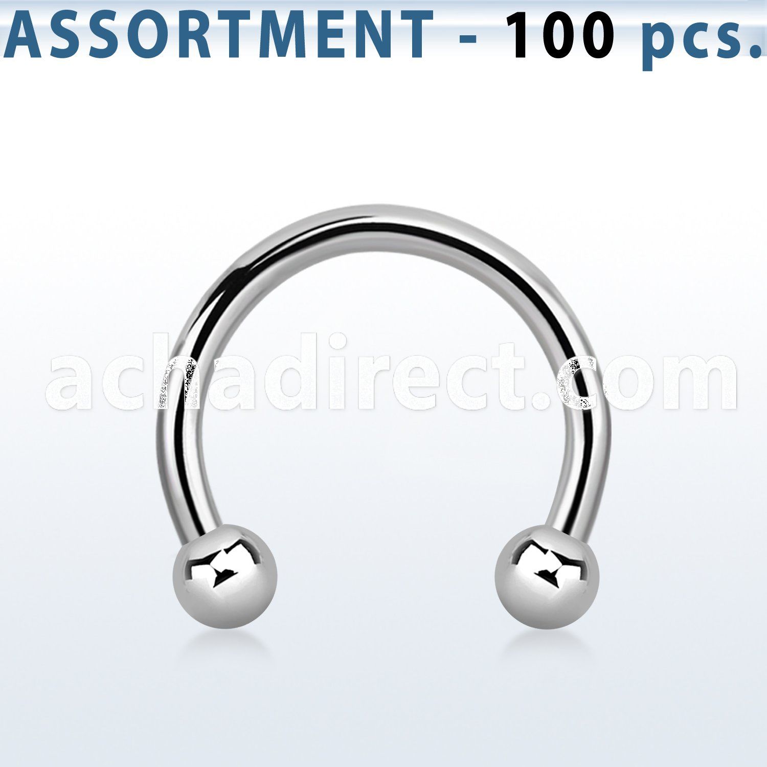 blk22b 316l steel eyebrow circular barbell with 2 5mm balls