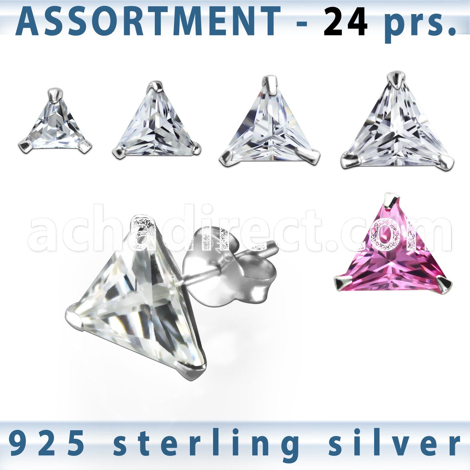 blk260m sterling silver earring stud with 5 8mm triangle cz