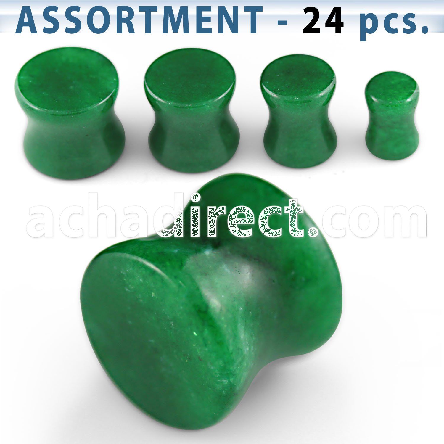 blk273 bulk of real jade double flare stone plugs