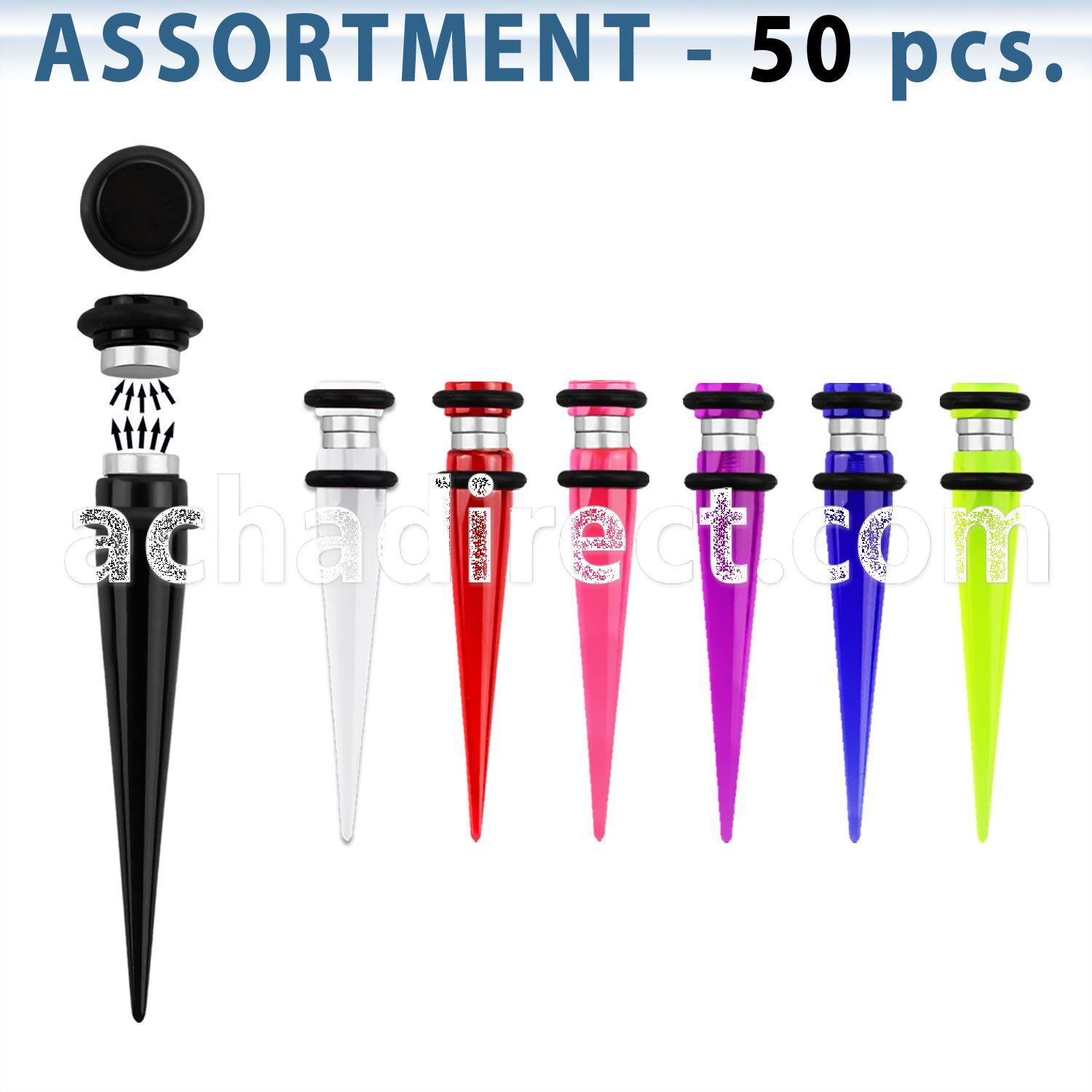 blk420 magnetic acrylic uv fake taper with o ring in colors