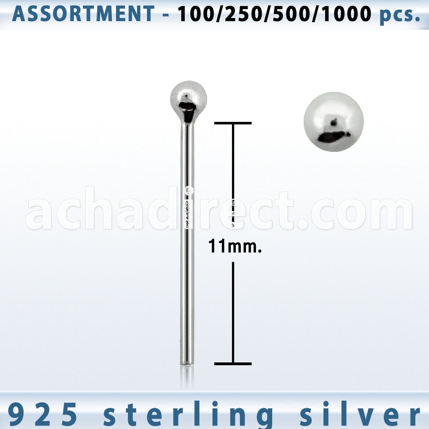 blk445 silver bend it yourself nose studs with 1 5mm ball top