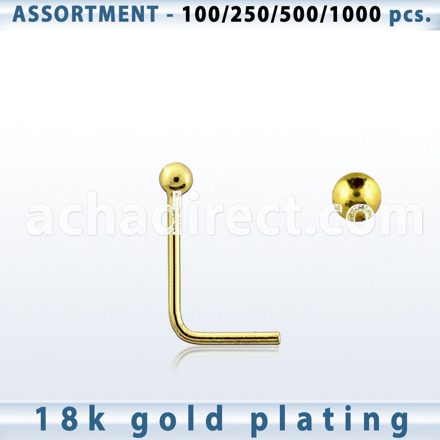 blk461 sterling silver nose stud with 1 5mm ball shaped top