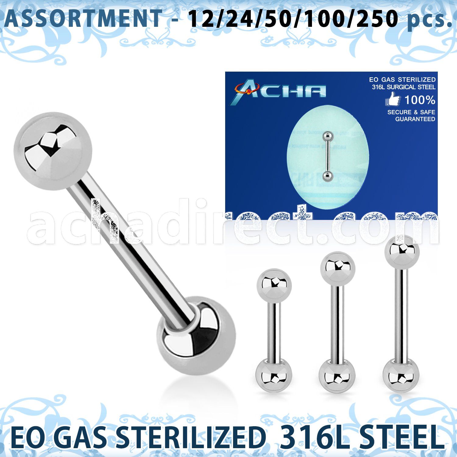 blk481 316l steel eyebrow helix barbell with 3mm ball