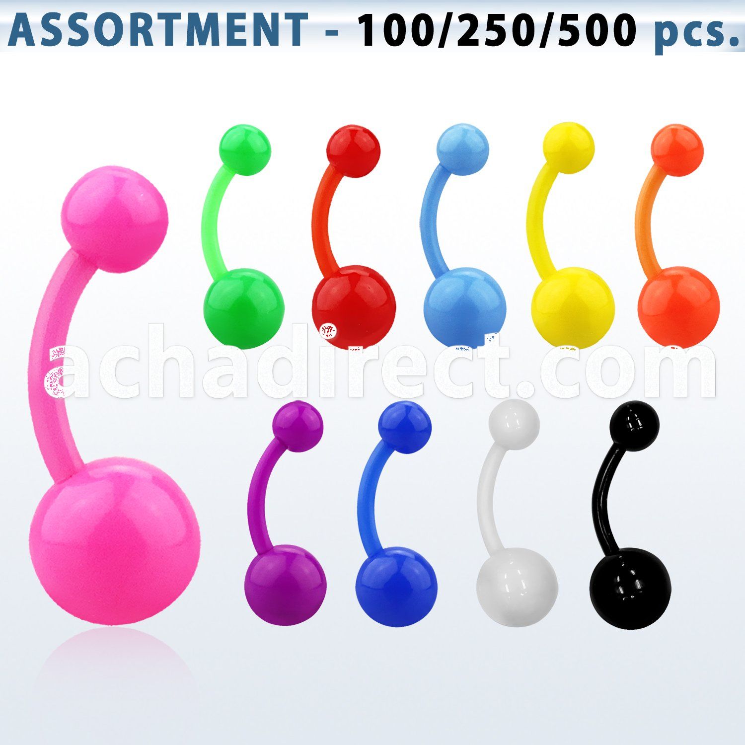 blk492 flex acrylic belly banana w 5 8 mm colored ball