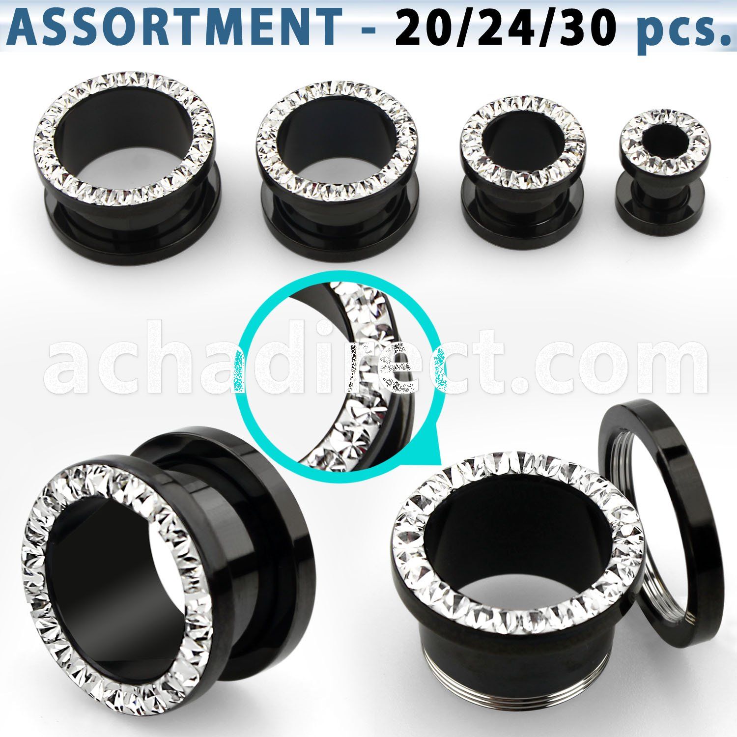 blk505 pvd plated steel tunnel w ferido crystal rim w resin