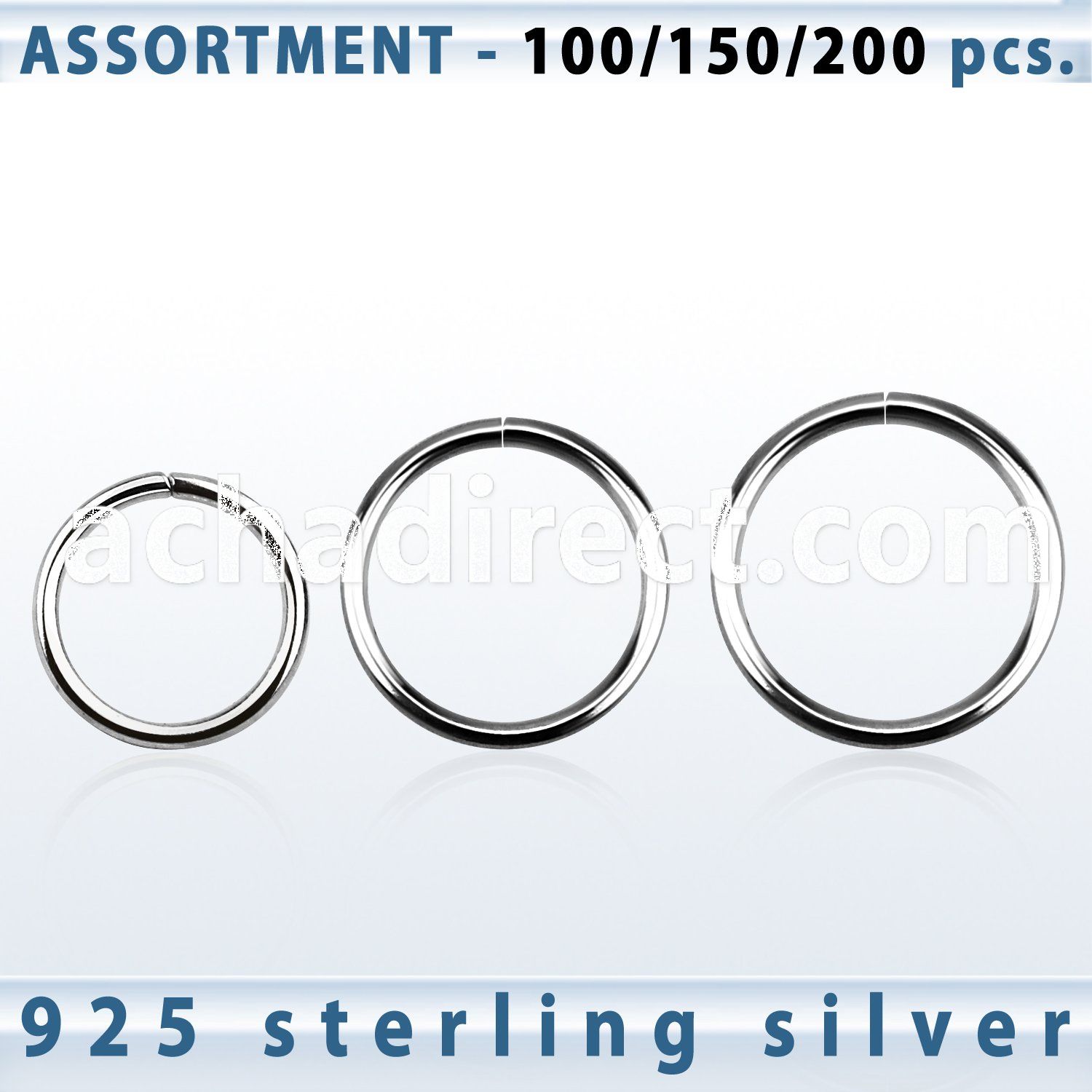 blk515 bulk of 100 pcs of 0 8mm sterling silver seamless ring