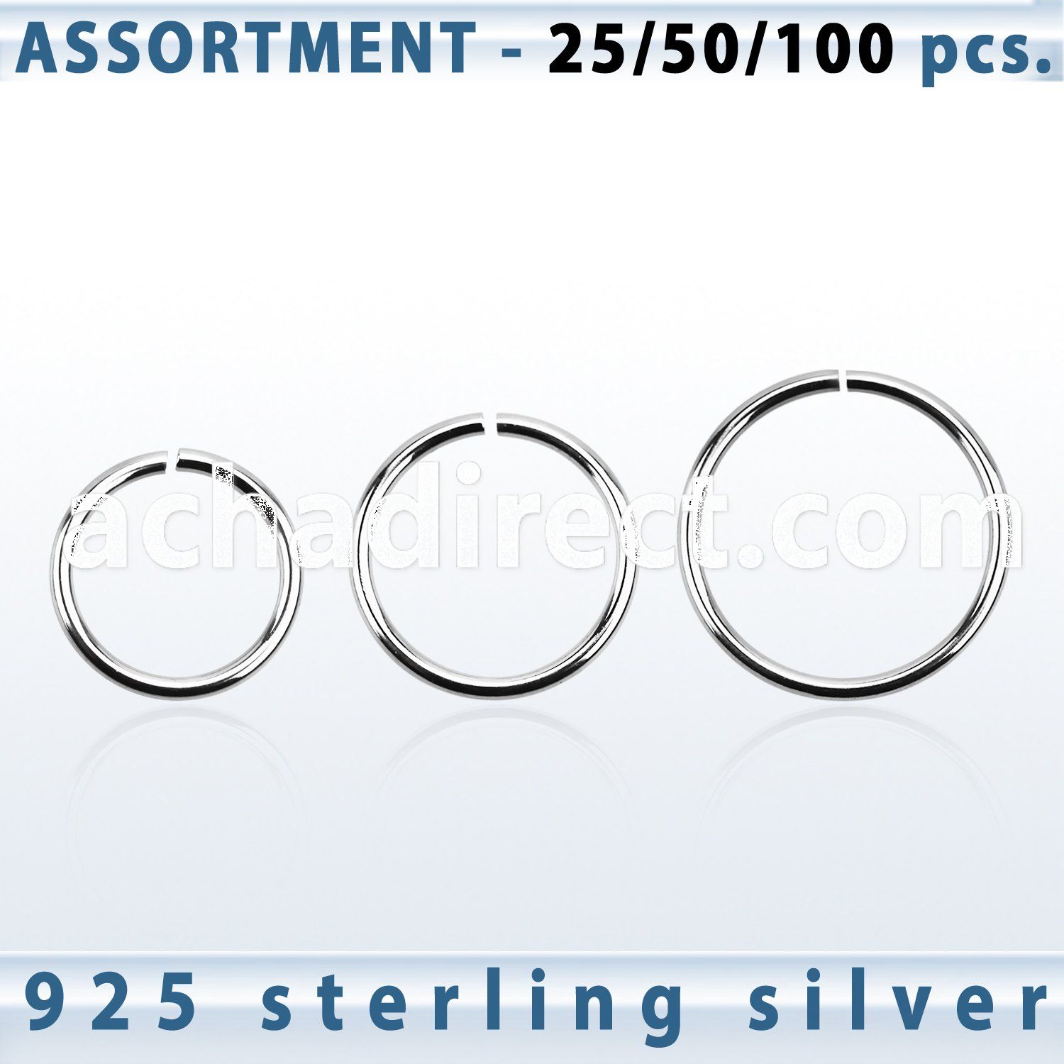 blk516 bulk of 100 pcs of 1mm sterling silver seamless ring