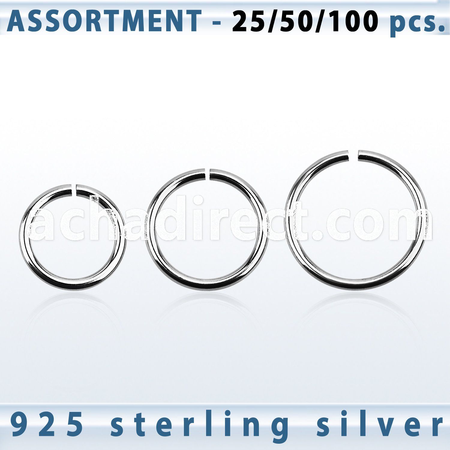 blk517 bulk of 100 pcs of 1 2mm sterling silver seamless ring