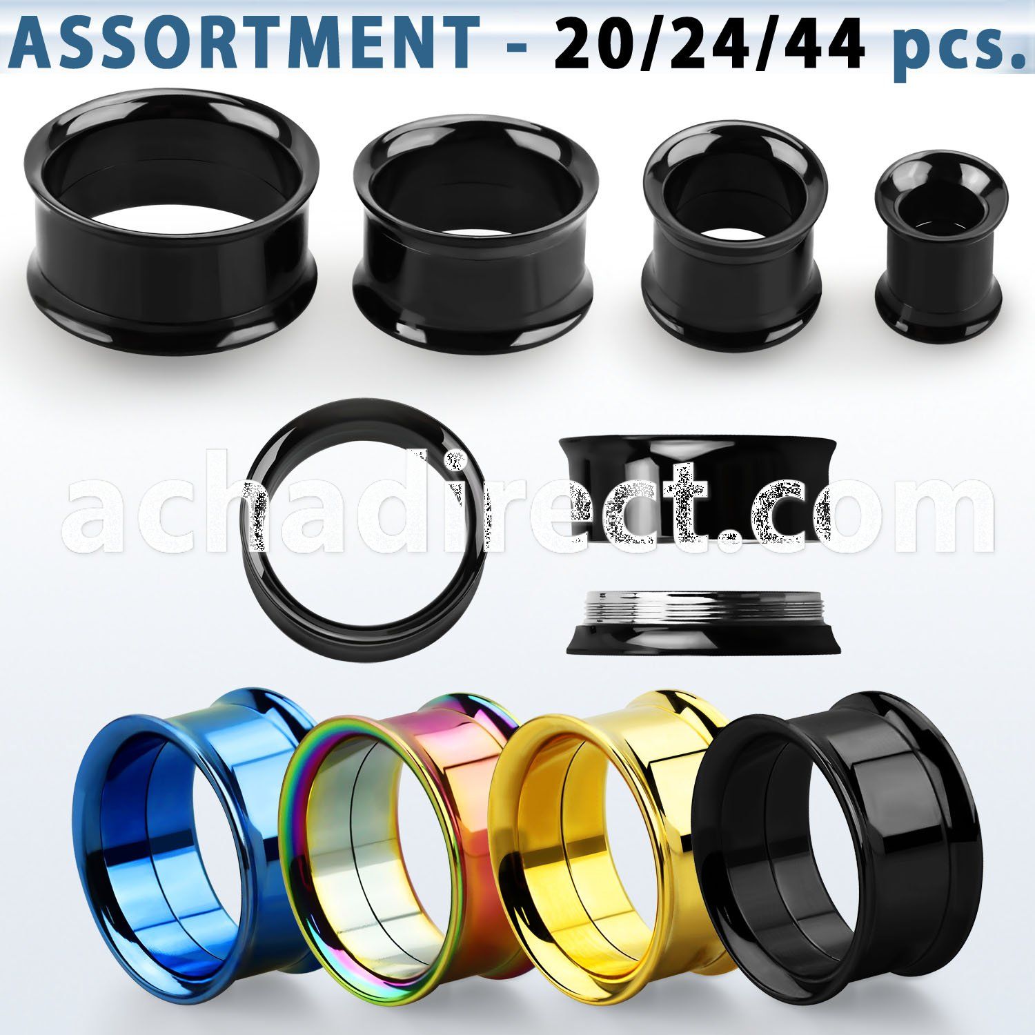 blk537 bulk of pvd 316l steel double flare flesh tunnel