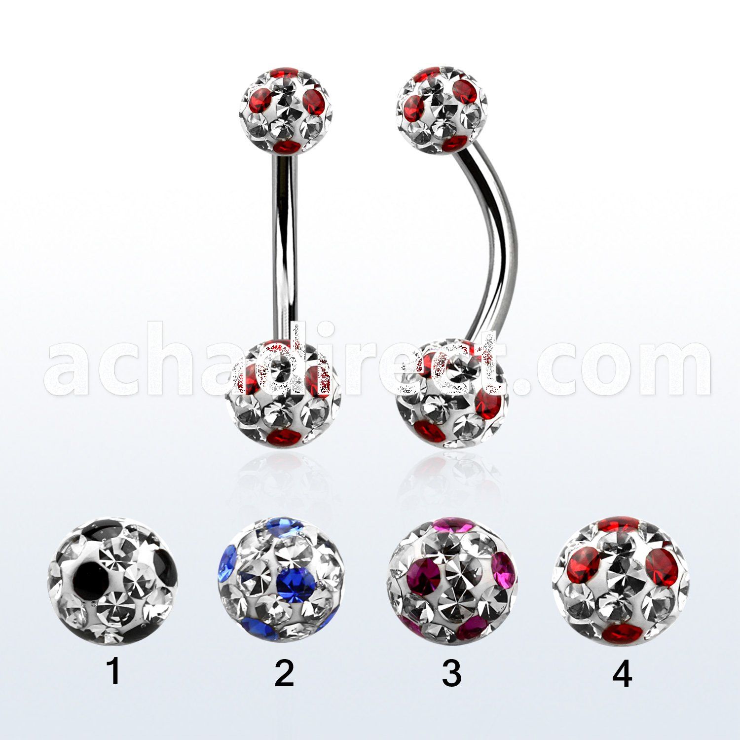 bn2frsa 316l steel belly banana with dotted ferido ball