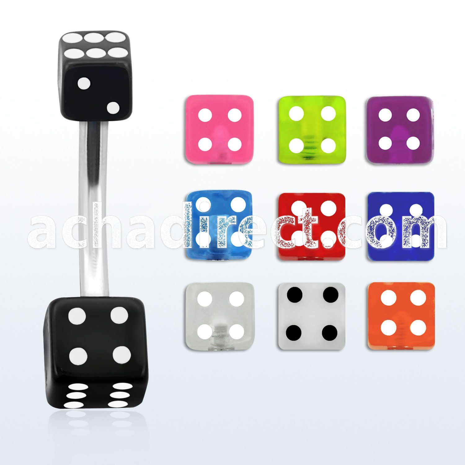 bn2uvdi 316l steel belly banana with 5 6 mm acrylic uv dice