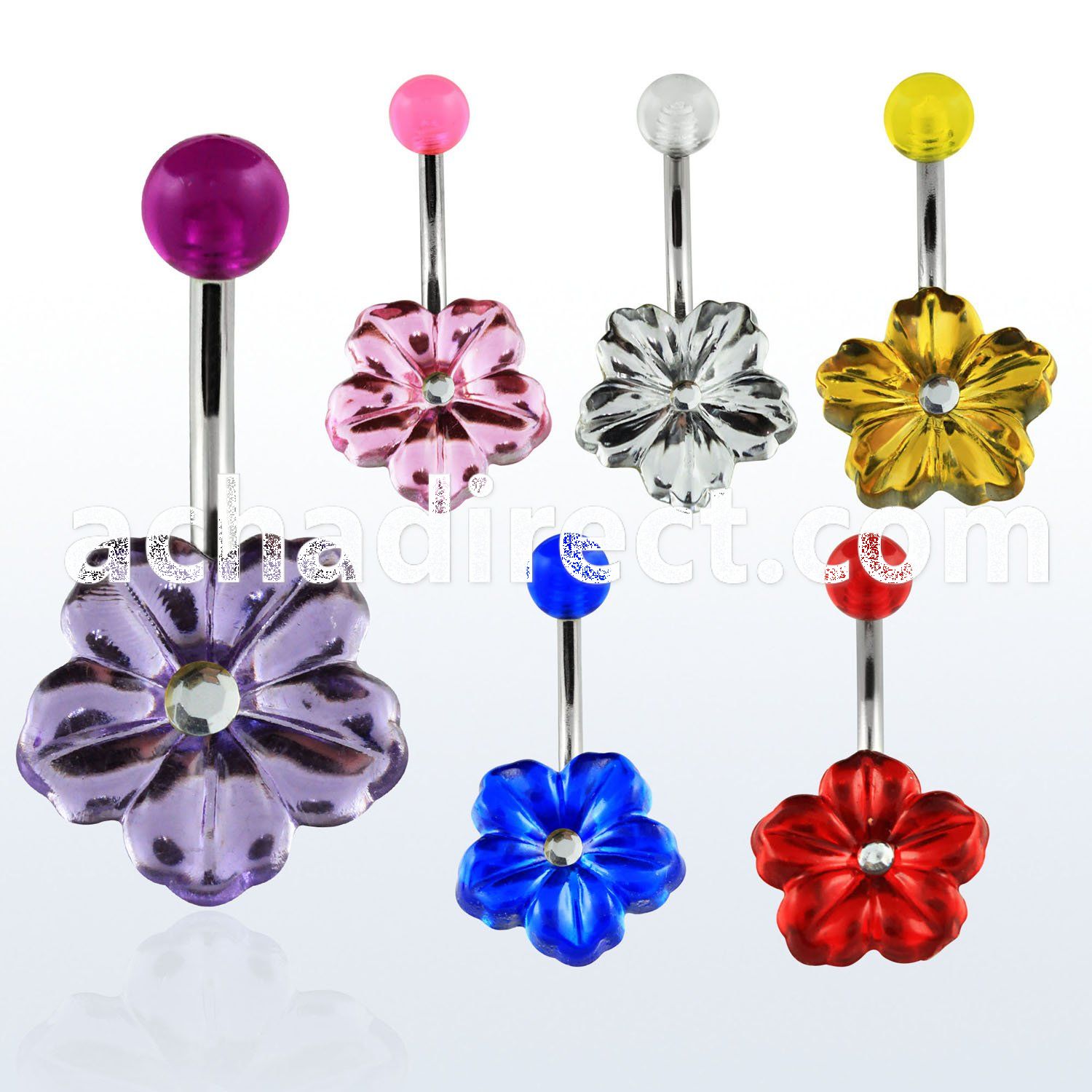 bnaflc2 316l belly banana w acrylic hawaiian flower w crystal