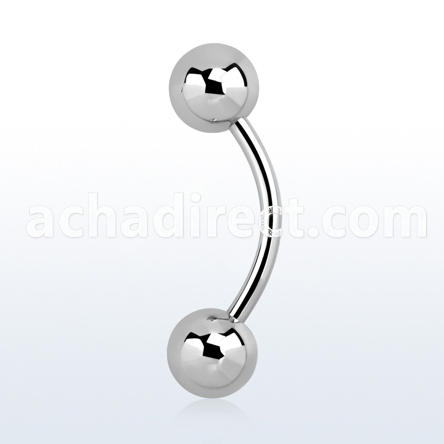 bnb5s 316l steel eyebrow banana, with two 5mm balls