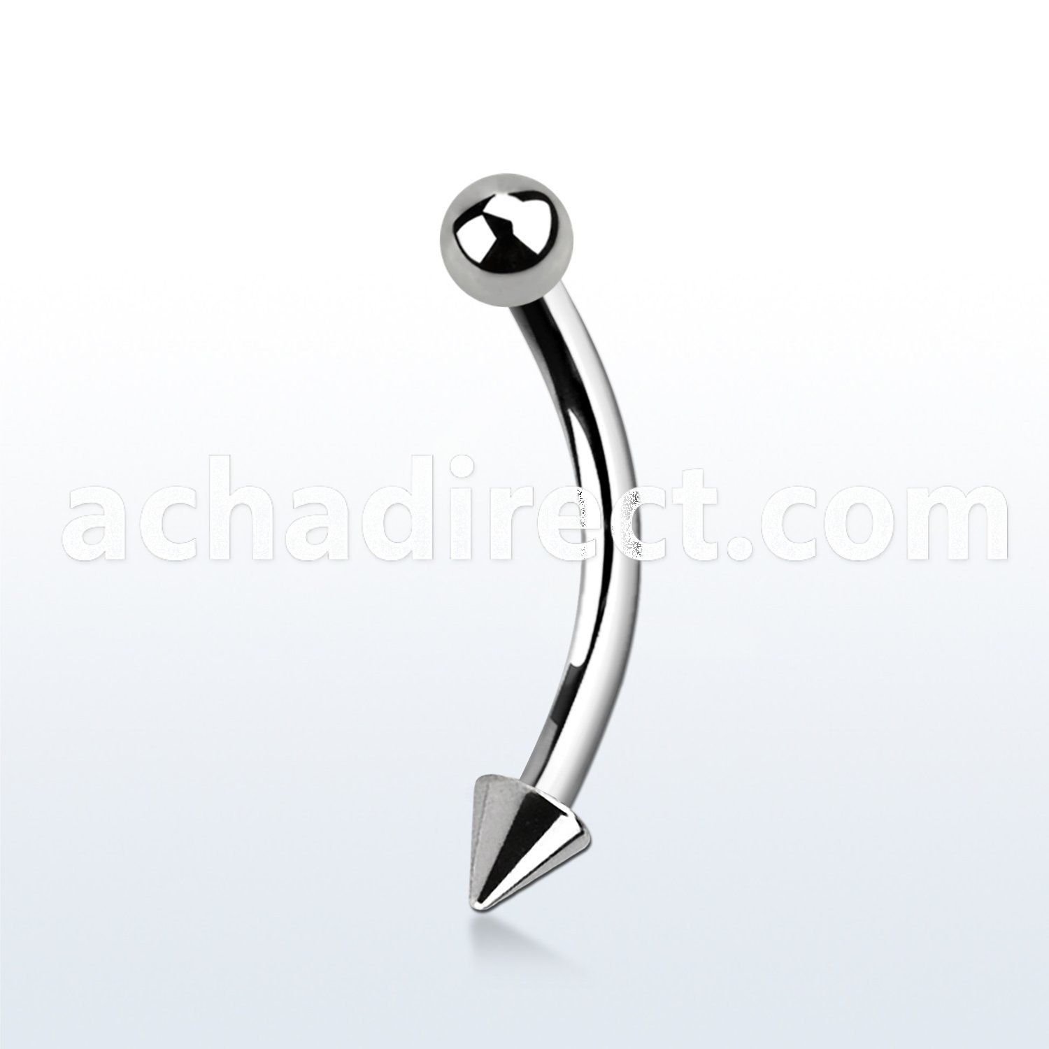 bnebcn 316l steel eyebrow banana with 3mm cone ball sidewards