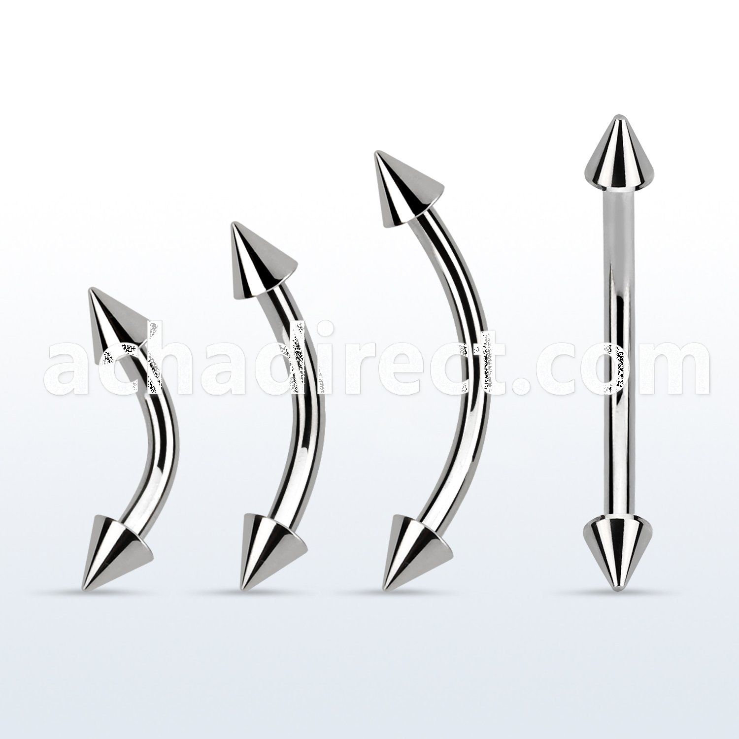 bnecn25 surgical steel eyebrow banana with 2 5mm cone