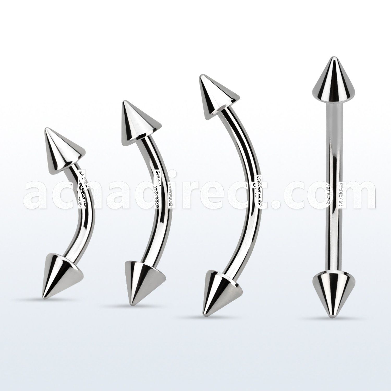 bnecn surgical steel eyebrow banana with two 3mm cones