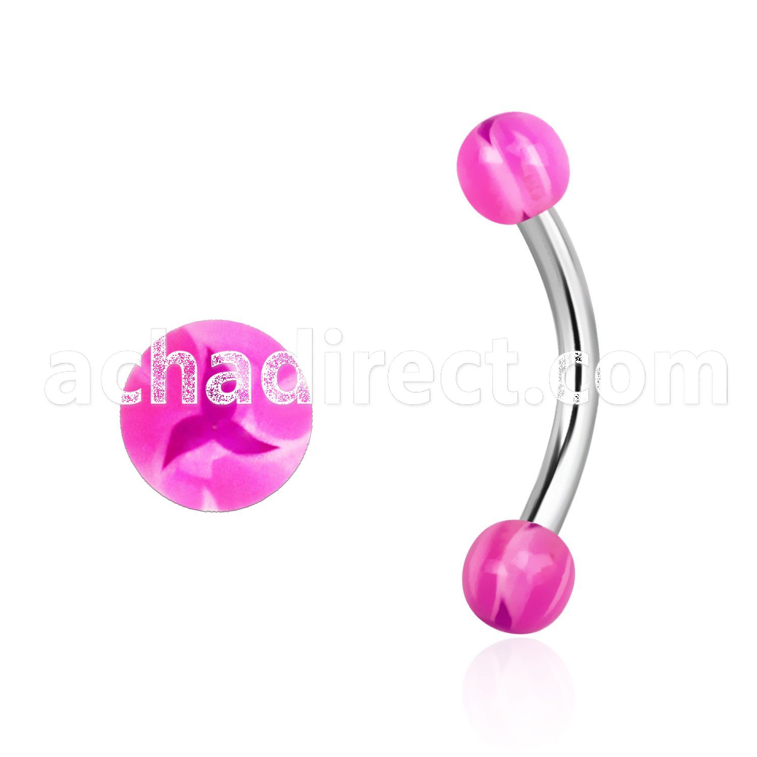 bnedxy steel eyebrow banana w 3mm acrylic balls w star pattern
