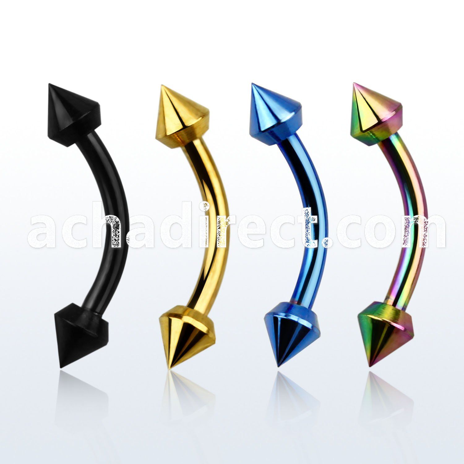 bnetne anodize 316l steel eyebrow banana w special shaped cone