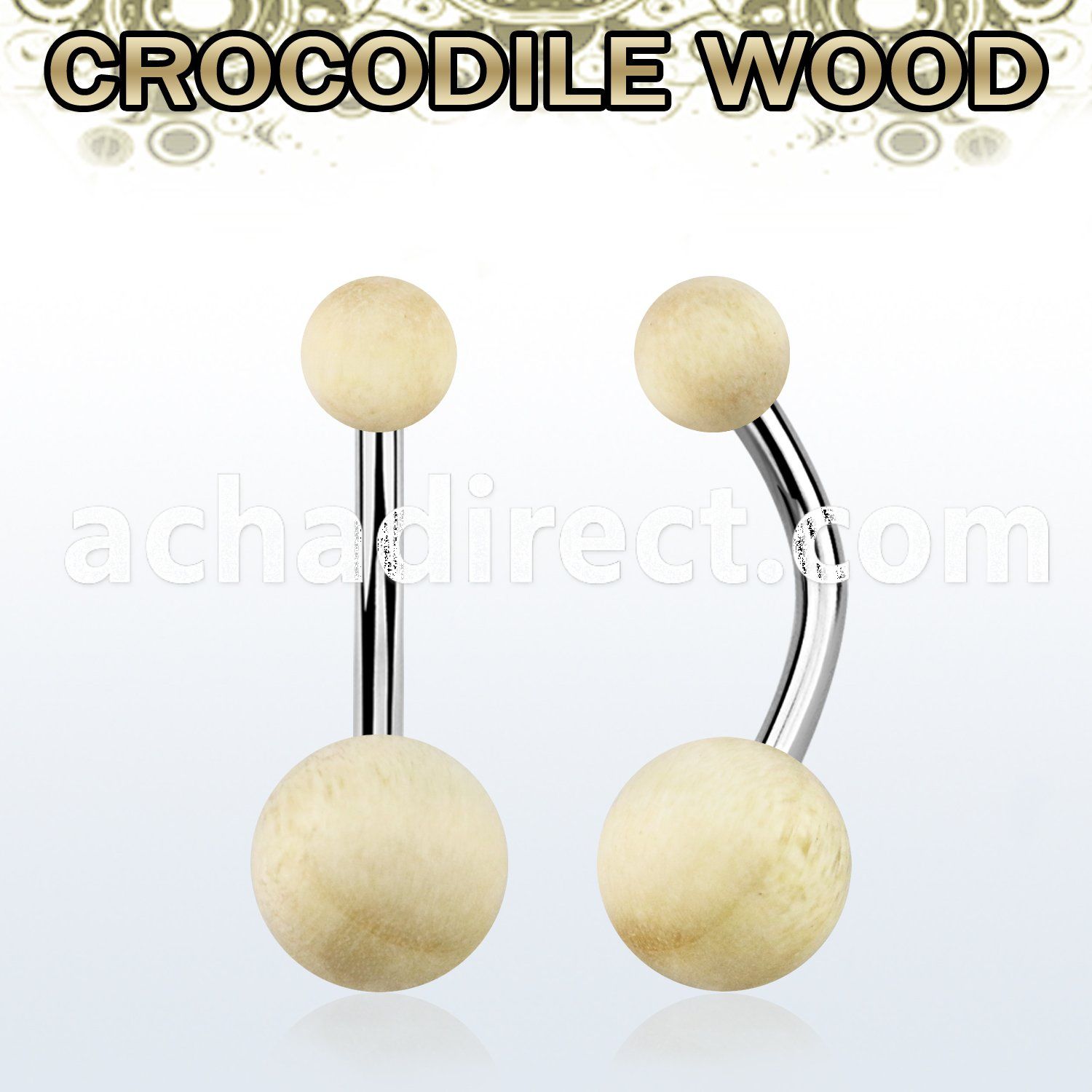 bngcr organic belly banana w 5 8mm crocodile wood balls