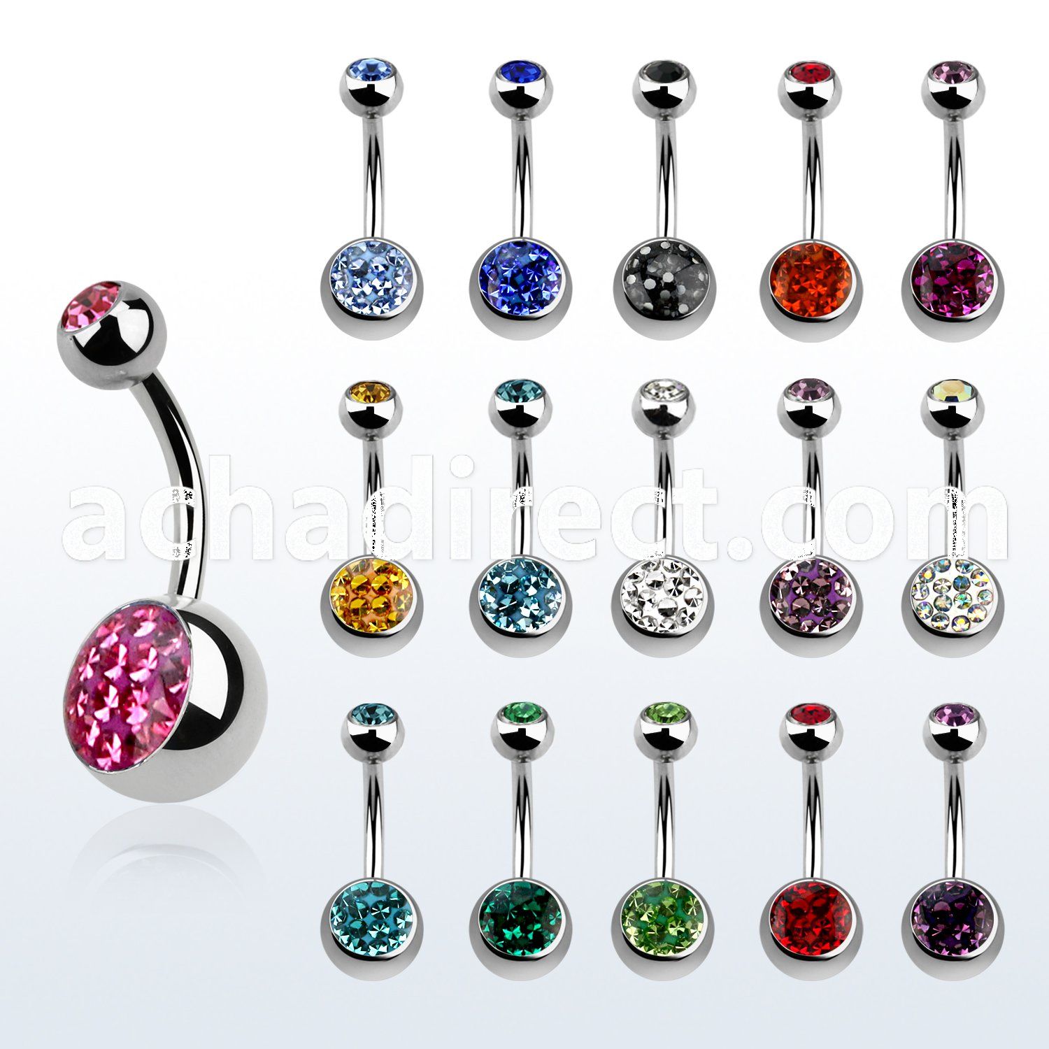 bnmtj30j steel belly banana w 8mm ball w ferido crystals jewel