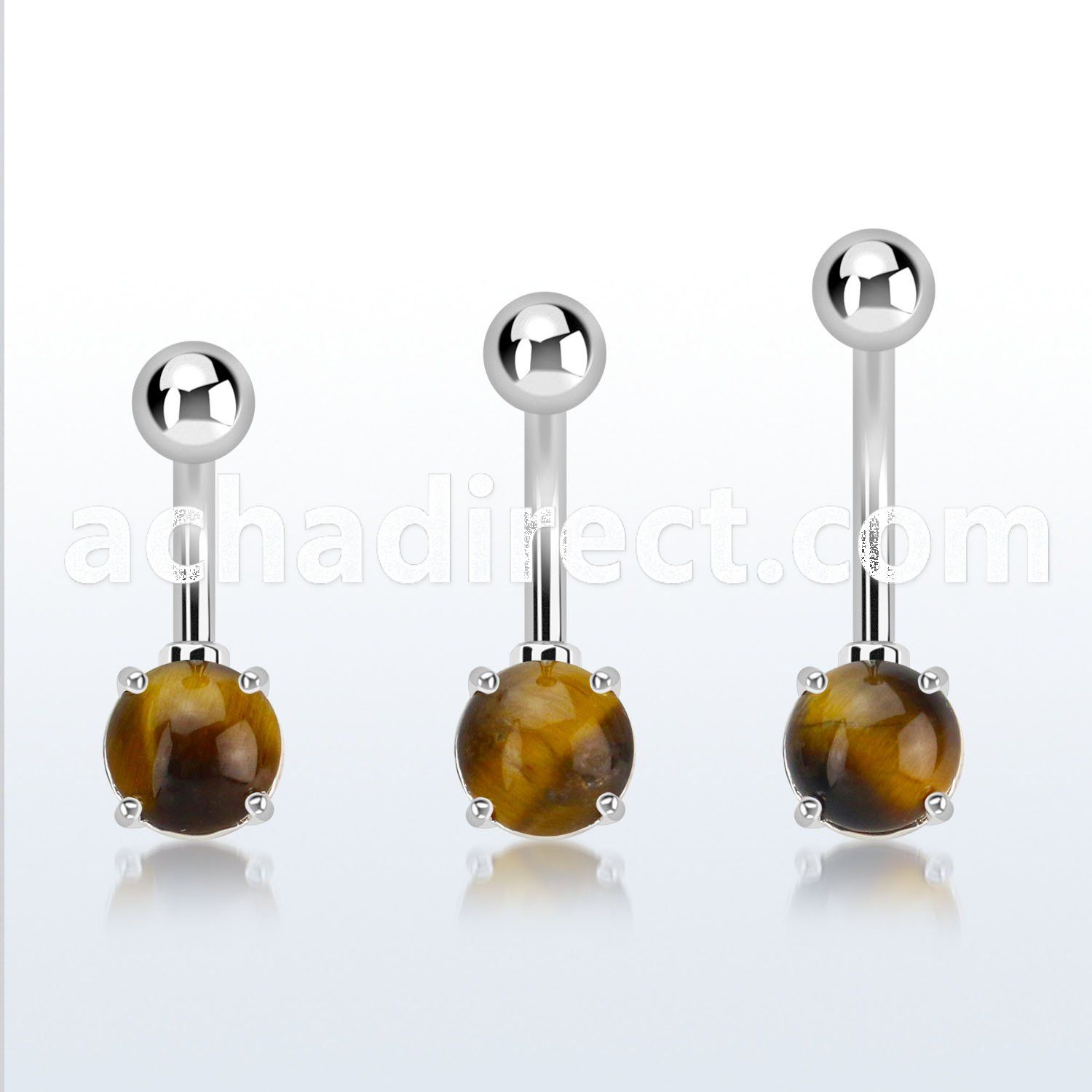 bnrdtg steel belly banana w round cabochon cut tiger eye stone