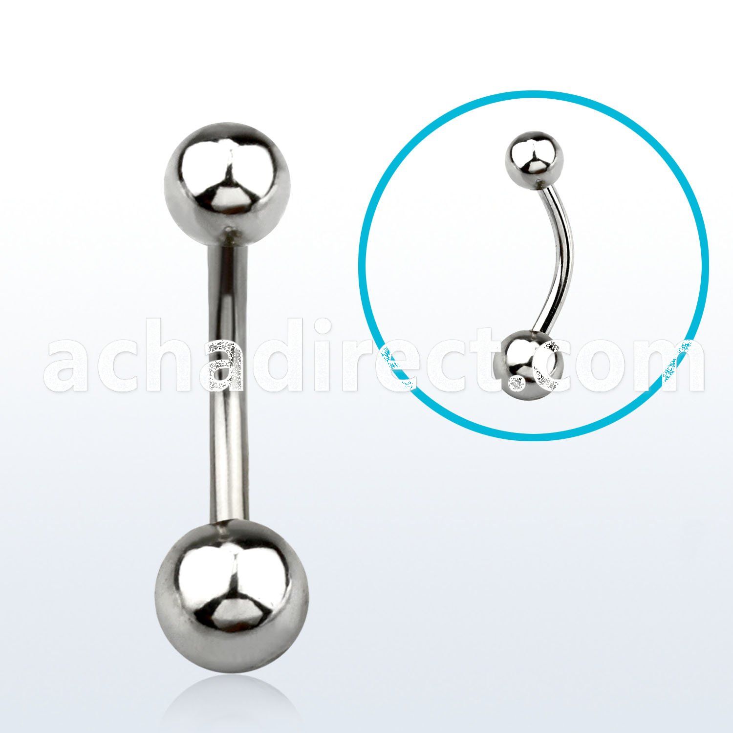 bns 316l steel belly banana w an 5 6mm plain steel ball