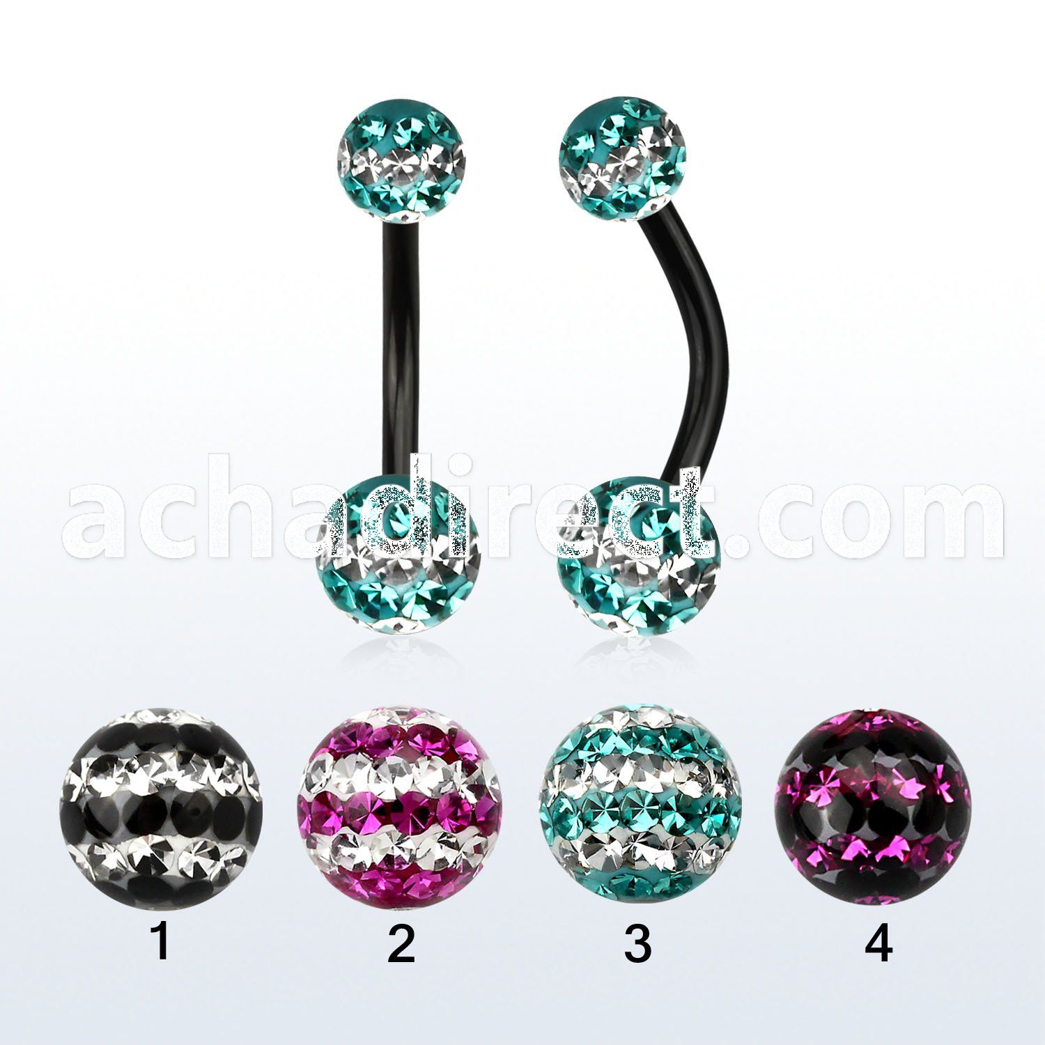 bnt2frsd anodized316l steel belly banana w tri line ferido ball