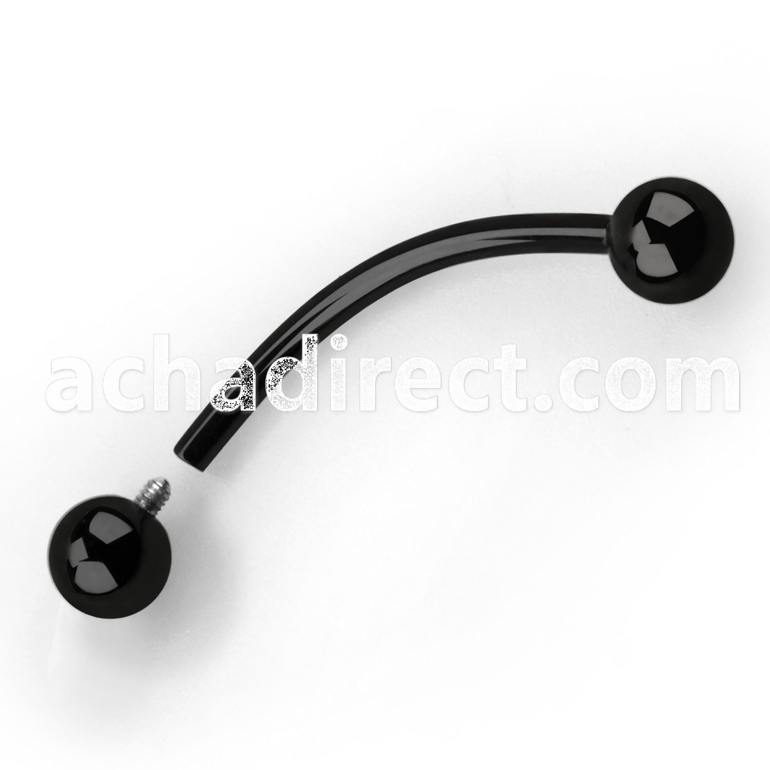 bntpb black pvd 316l steel banana for prince albert piercings