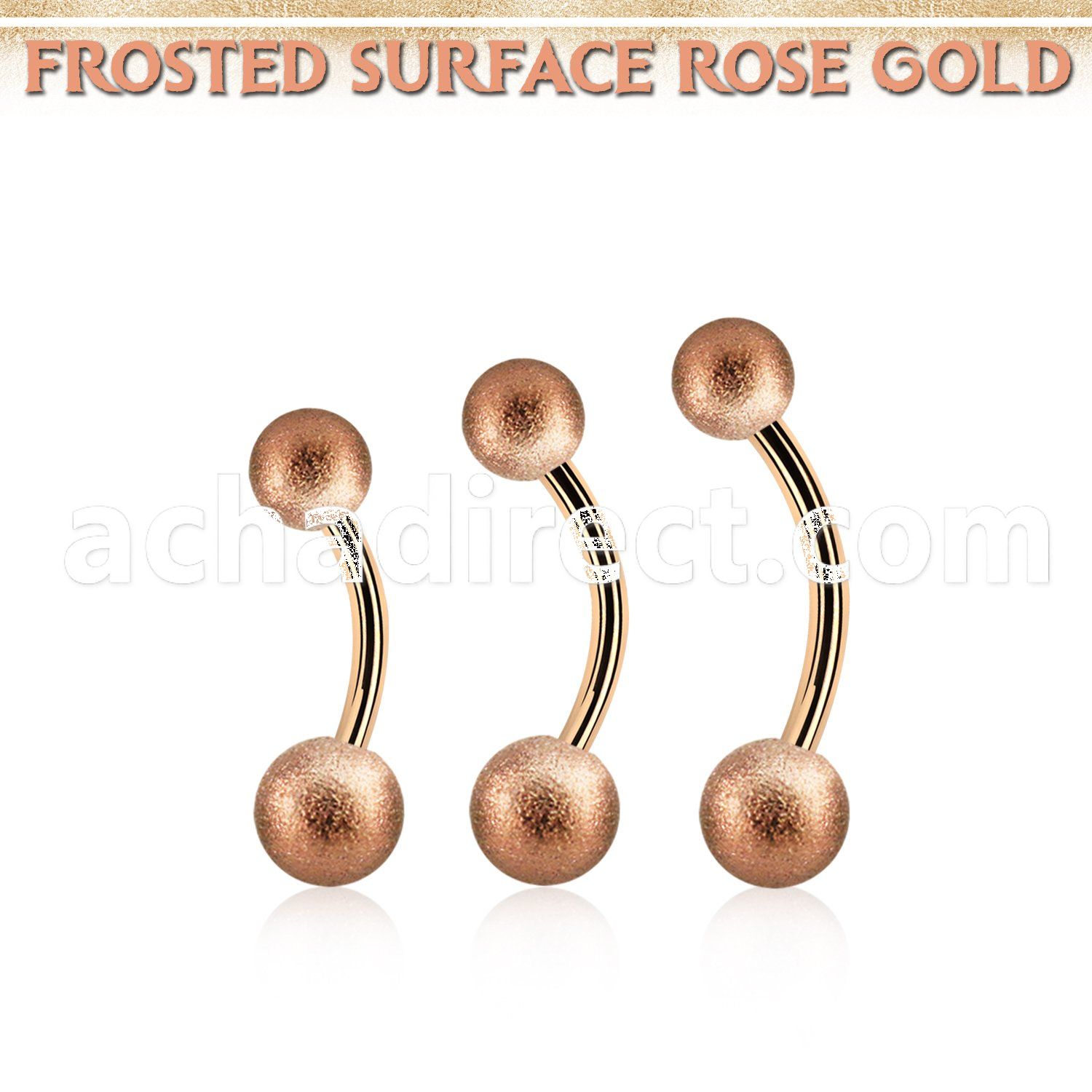 bntt2fos rose gold steel belly banana w 56mm frosted steel ball