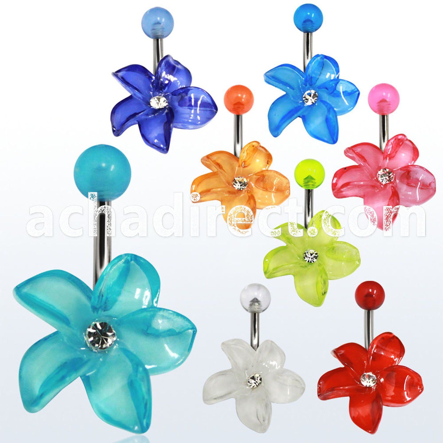 bnuvfl11 316l steel belly banana w crystal acrylic flower