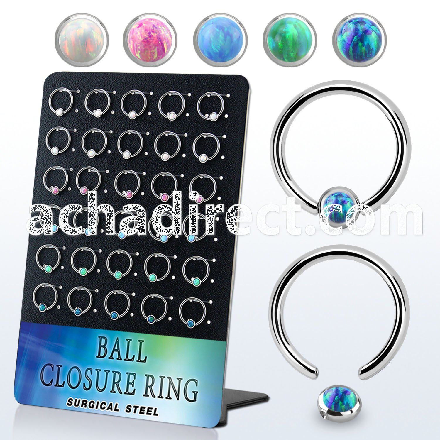 board 30 steel ball closure ring 10mm 4mm disk with opal