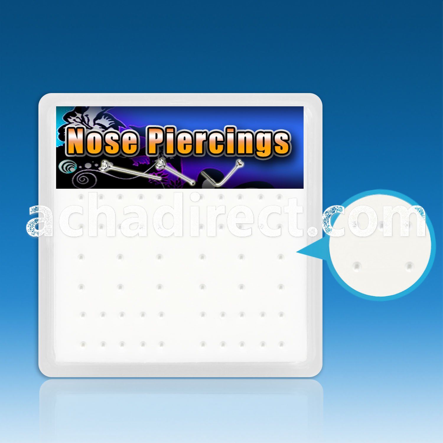br13c box with foam 52 holes for nose piercing inc sticker