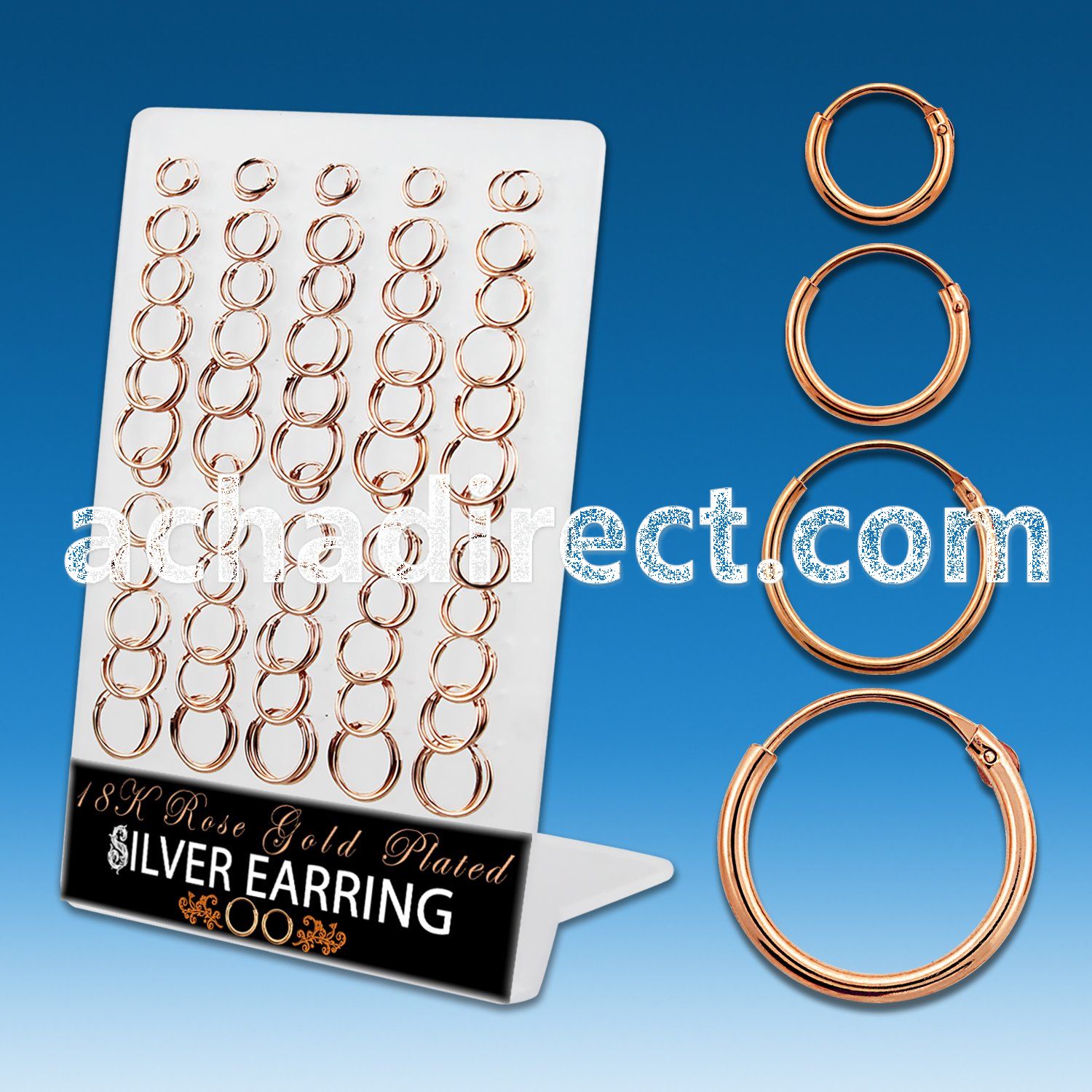br310rs board of rose gold silver hollow tube ear ring hoops