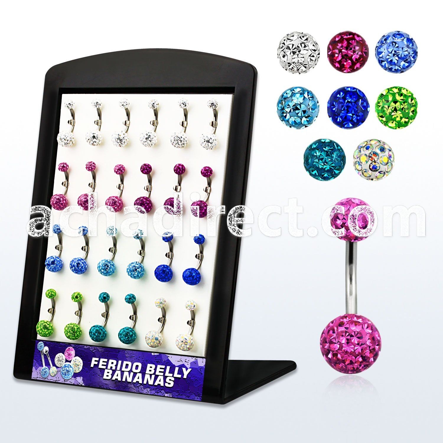 brbn6 316l steel belly banana with resin covered ferido ball