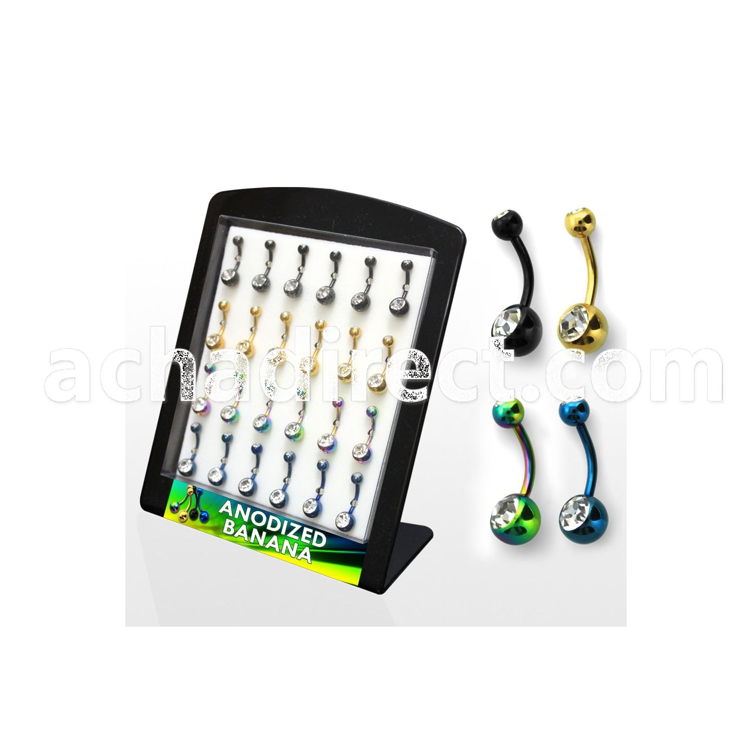 brbnt1 316l steel belly banana w 5 8mm bezel set jewel ball