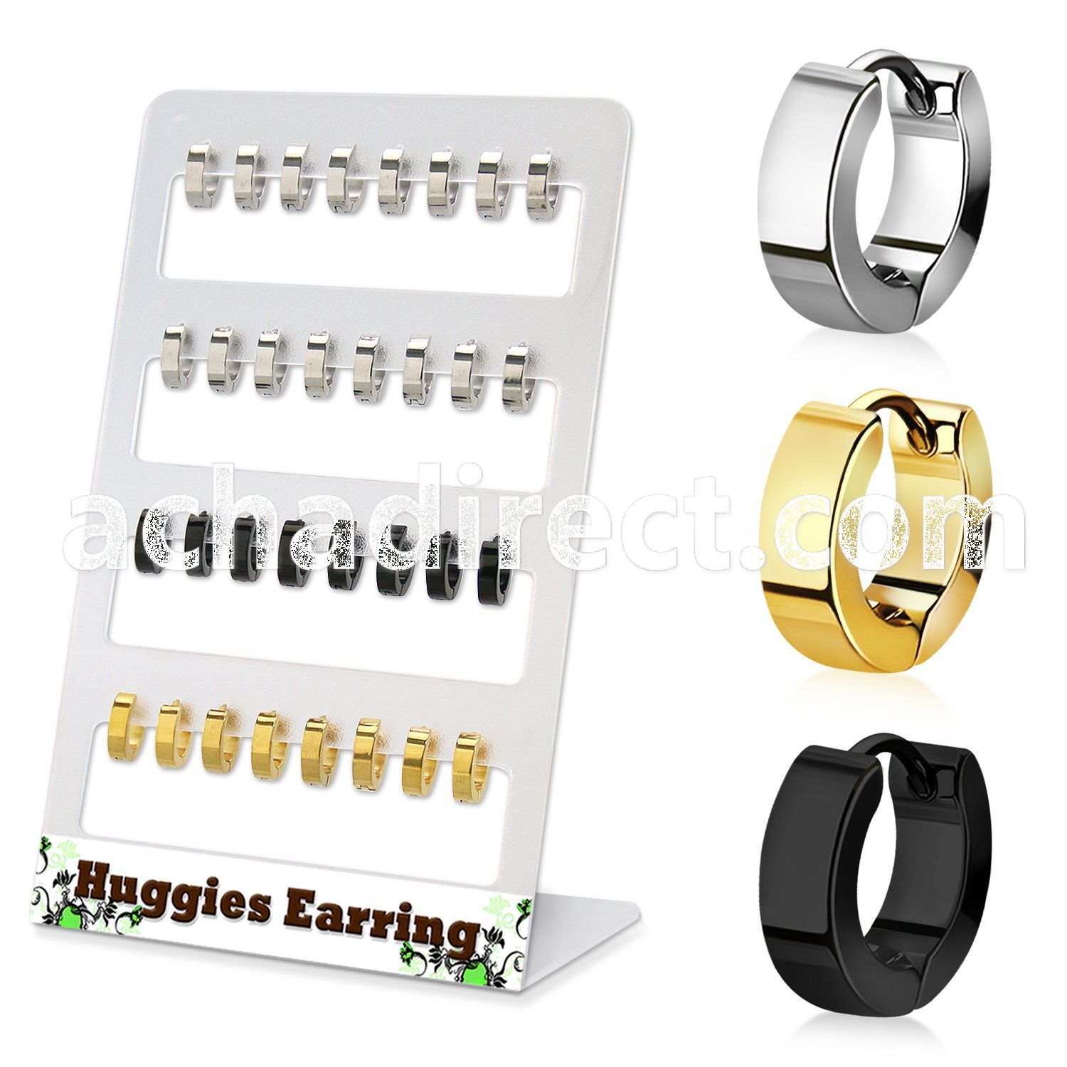 brer35 stainless steel huggie earring 16pairs