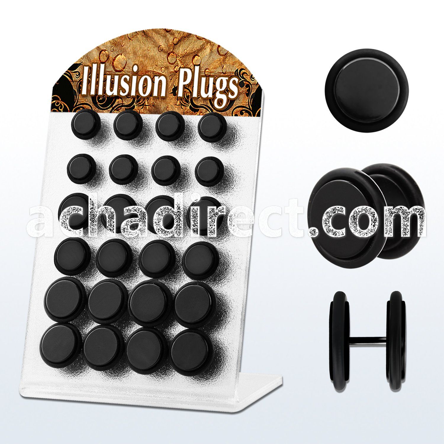 bripkr black anodized 316l steel fake plug with rubber o ring