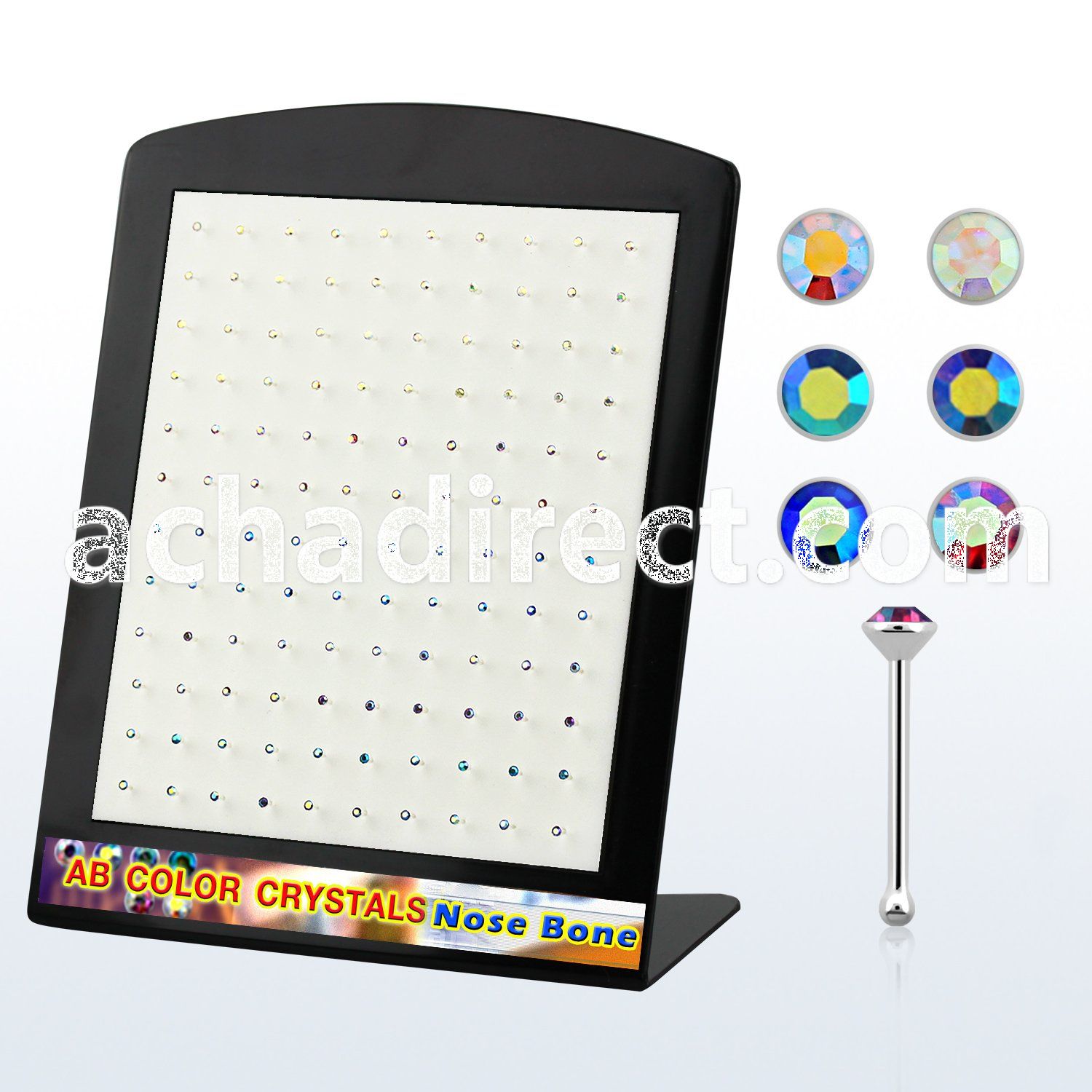 brnab silver nose bone w 1 5mm round crystal ab colored top