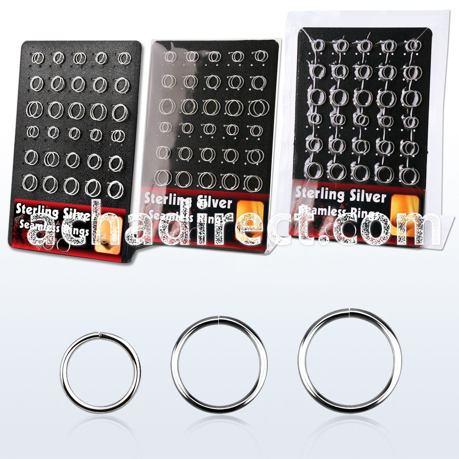 brnhm13 board of sterling silver seamless ring in 8 12mm