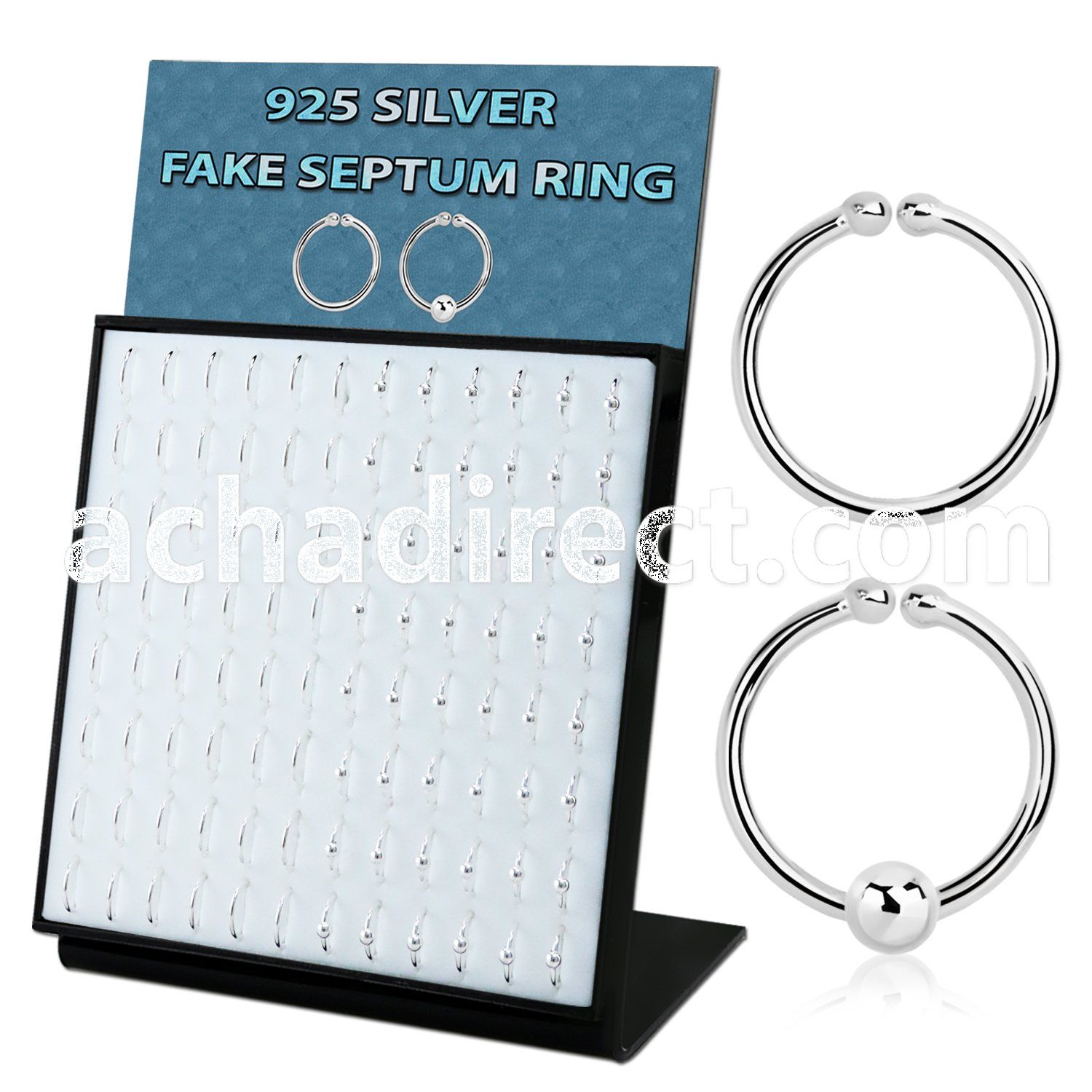 brnhmx40 925 sterling silver fake septum rings assorted