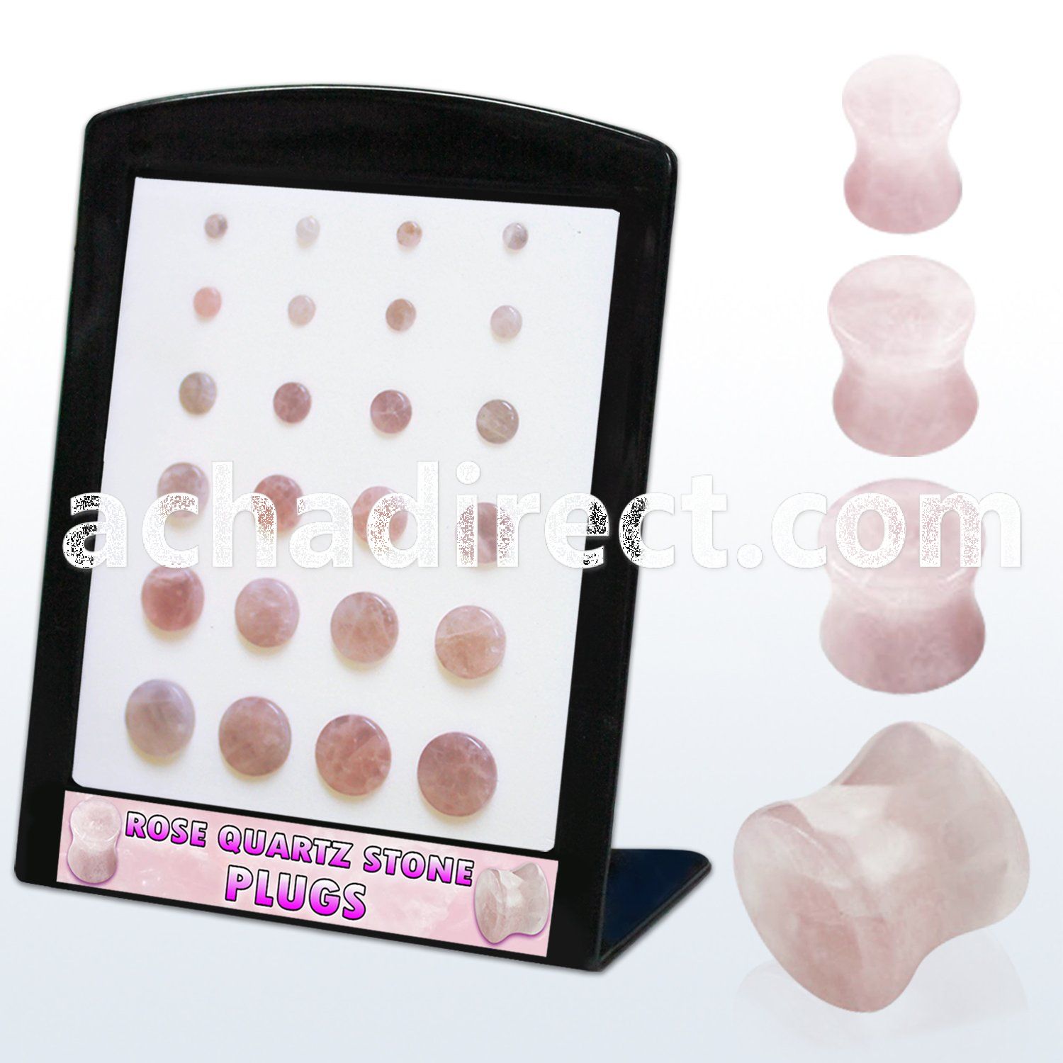 brpg116 board with double flared moon rose quartz plugs