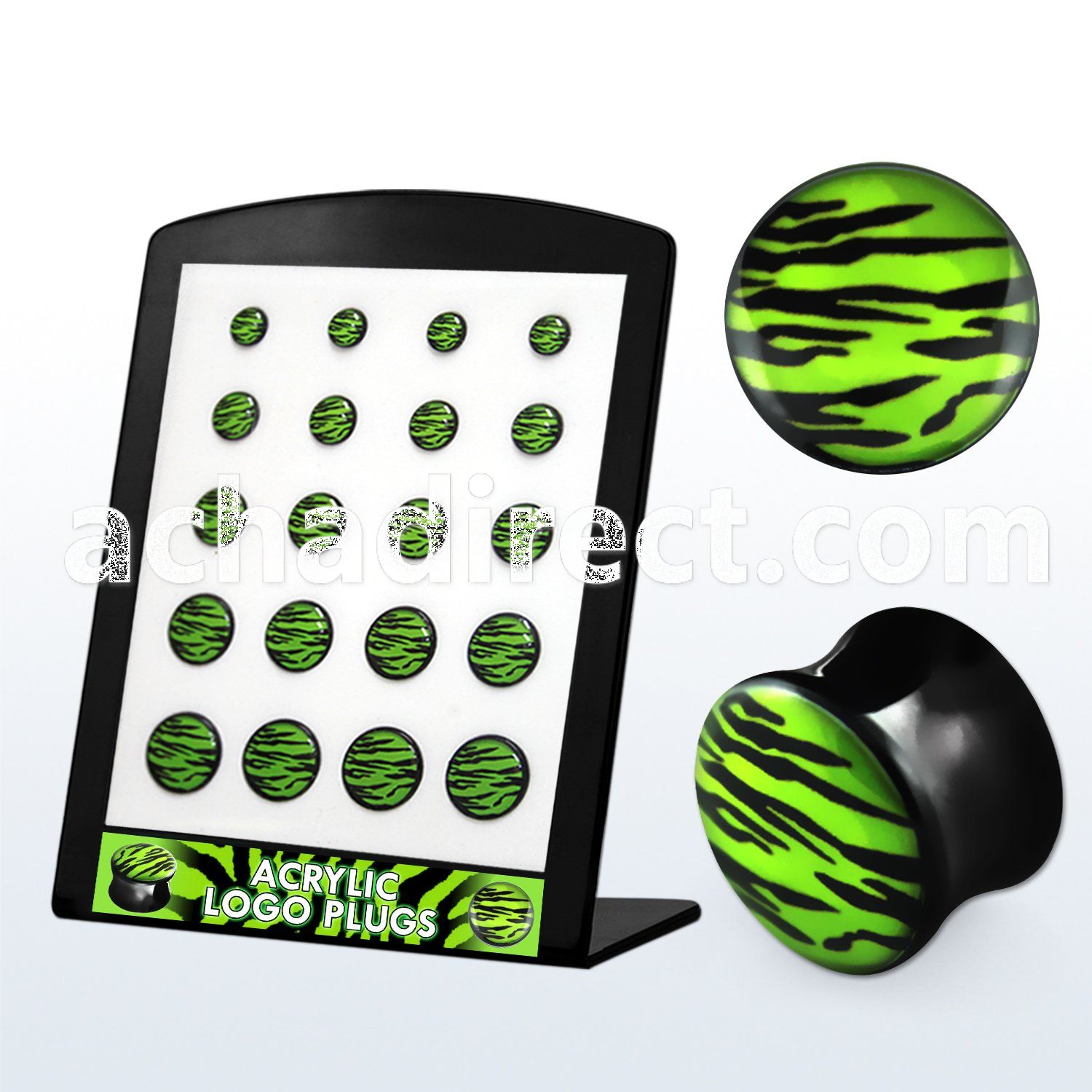 brpg129 board w double acrylic flared plug with zebra stripes